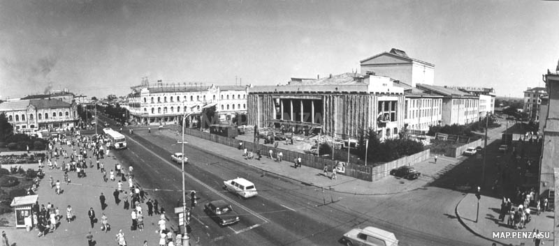 Пенза, Театральная площадь, История, Черно-белые, Панорамные