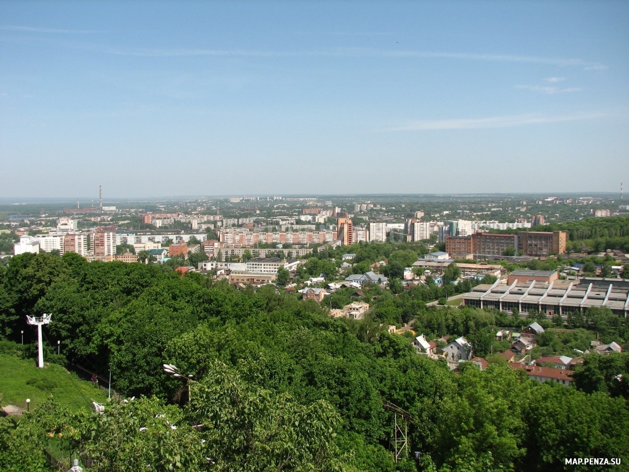 Пенза, панорама города, Современные, Профессиональные, Панорамные, С высоты, Лето, День, Цветные