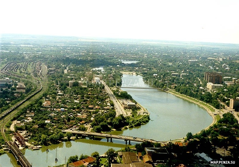 Пенза, панорама города, Современные, Панорамные, С высоты, День, Солнечно, Цветные