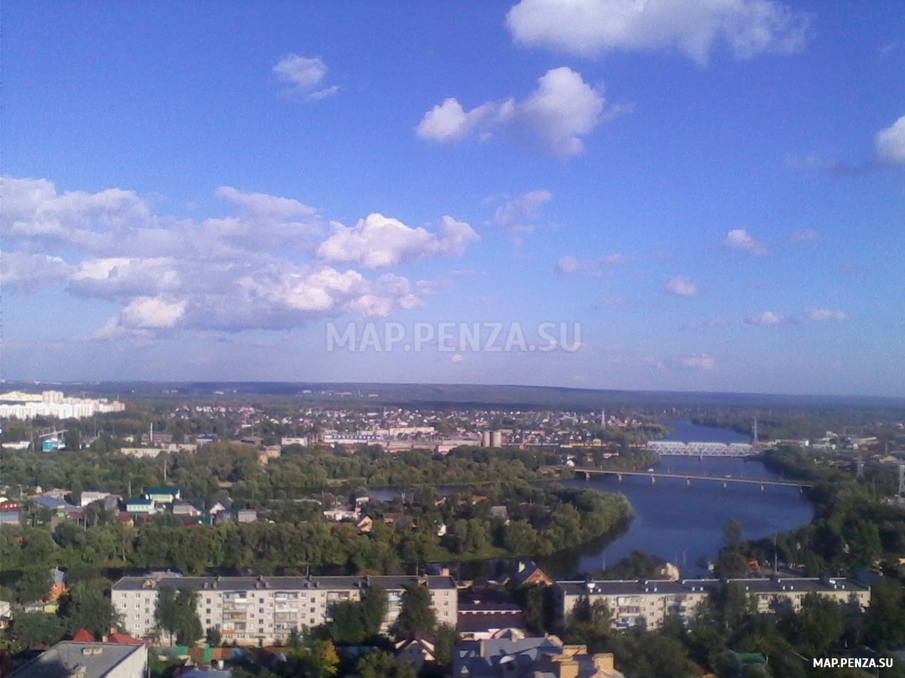 Пенза,панорама города, Современные, Профессиональные, Панорамные, С высоты, День, Облака