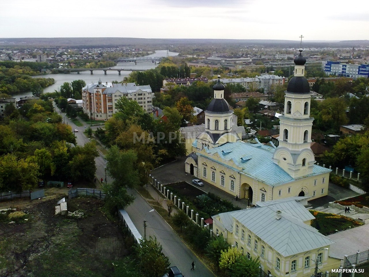 Пенза, панорама города с высоты птичьего полета, Современные, Профессиональные, С высоты